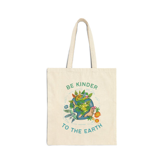 Be Kinder to the Earth Cotton Canvas Tote Bag