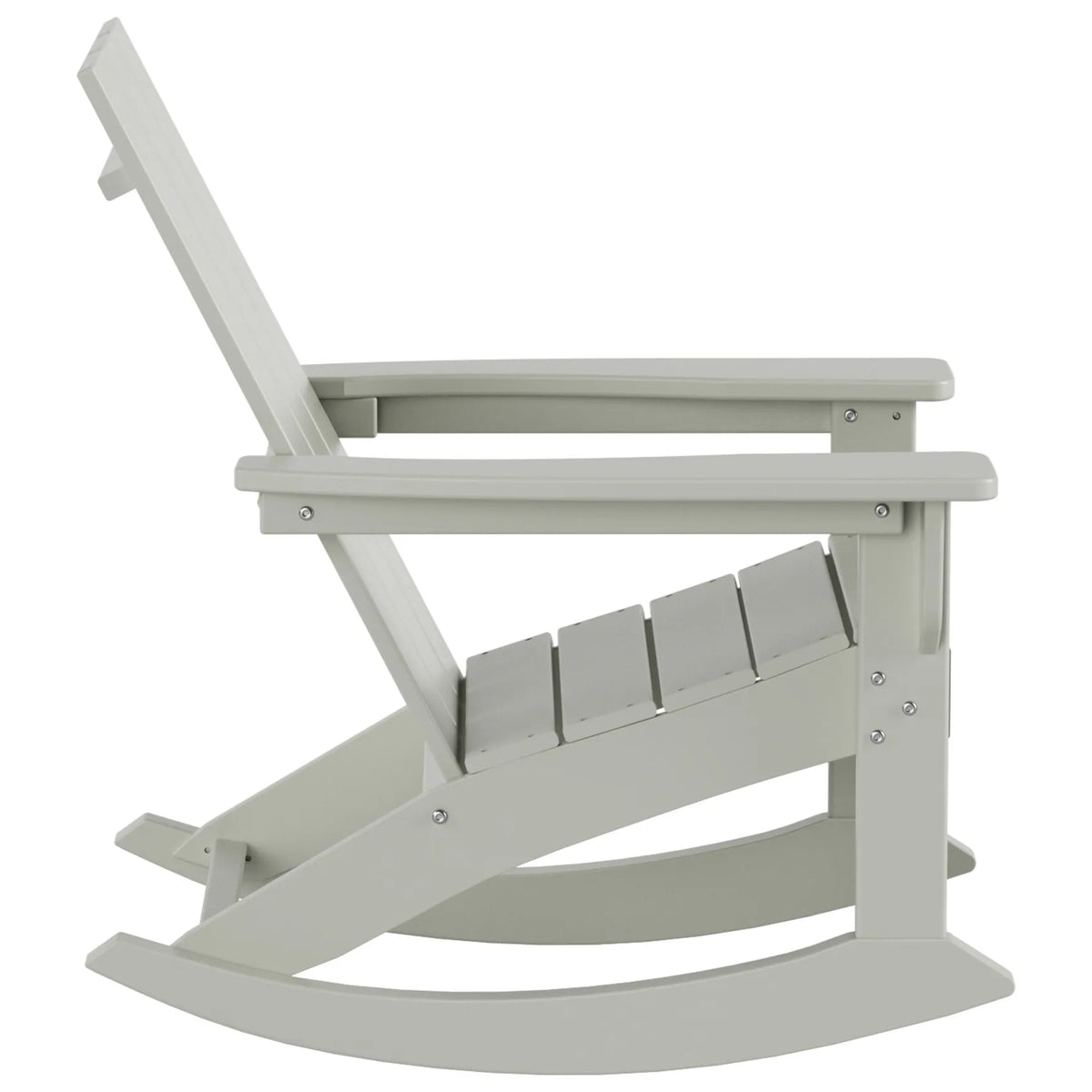 Shoreside Modern Eco-Friendly All Weather Poly Adirondack Rocking Chair